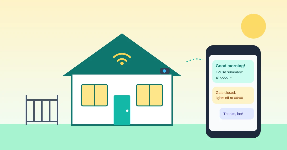 How it all fits together, from the house to my phone